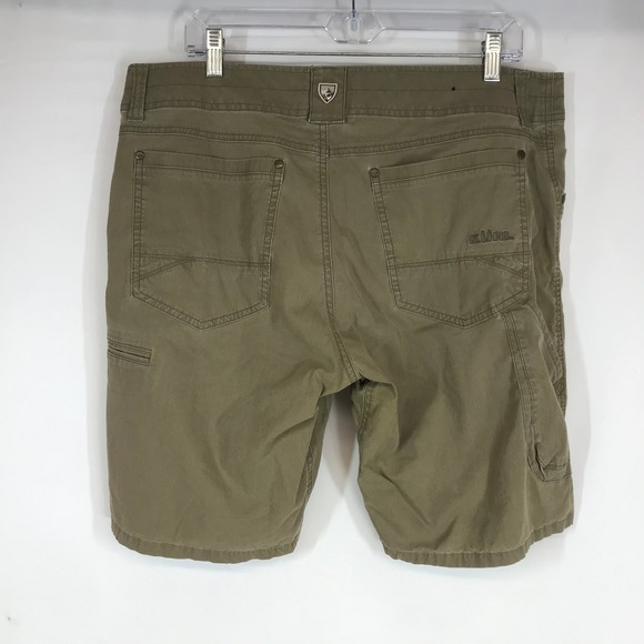 Kuhl Rydr Mens 36 Olive Green Cotton Blend Hiking Utility Cargo Shorts - Picture 4 of 11